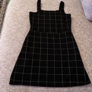 Abercrombie kids black and white plaid romper dress